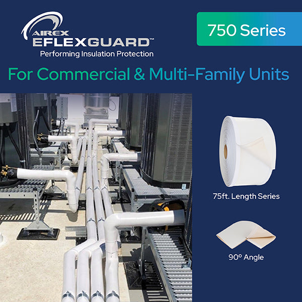 Airex 750C-B E-FLEX GUARD Protective Cover for 5/8" - 7/8" Line Sets with 3/4" Wall Insulation, 75ft, Black