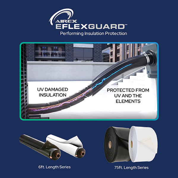 Airex 72C-B E-FLEX GUARD Protective Cover for 5/8" - 7/8" Line Sets with 3/4" Wall Insulation, 6ft, Black - Edmondson Supply