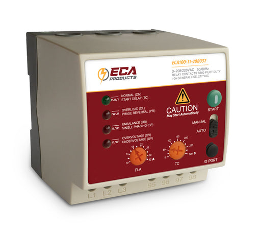 ICM Controls ECA100-11-208012 3-PHASE Motor Protection Relay 208/220VAC 3.5-12A - Edmondson Supply