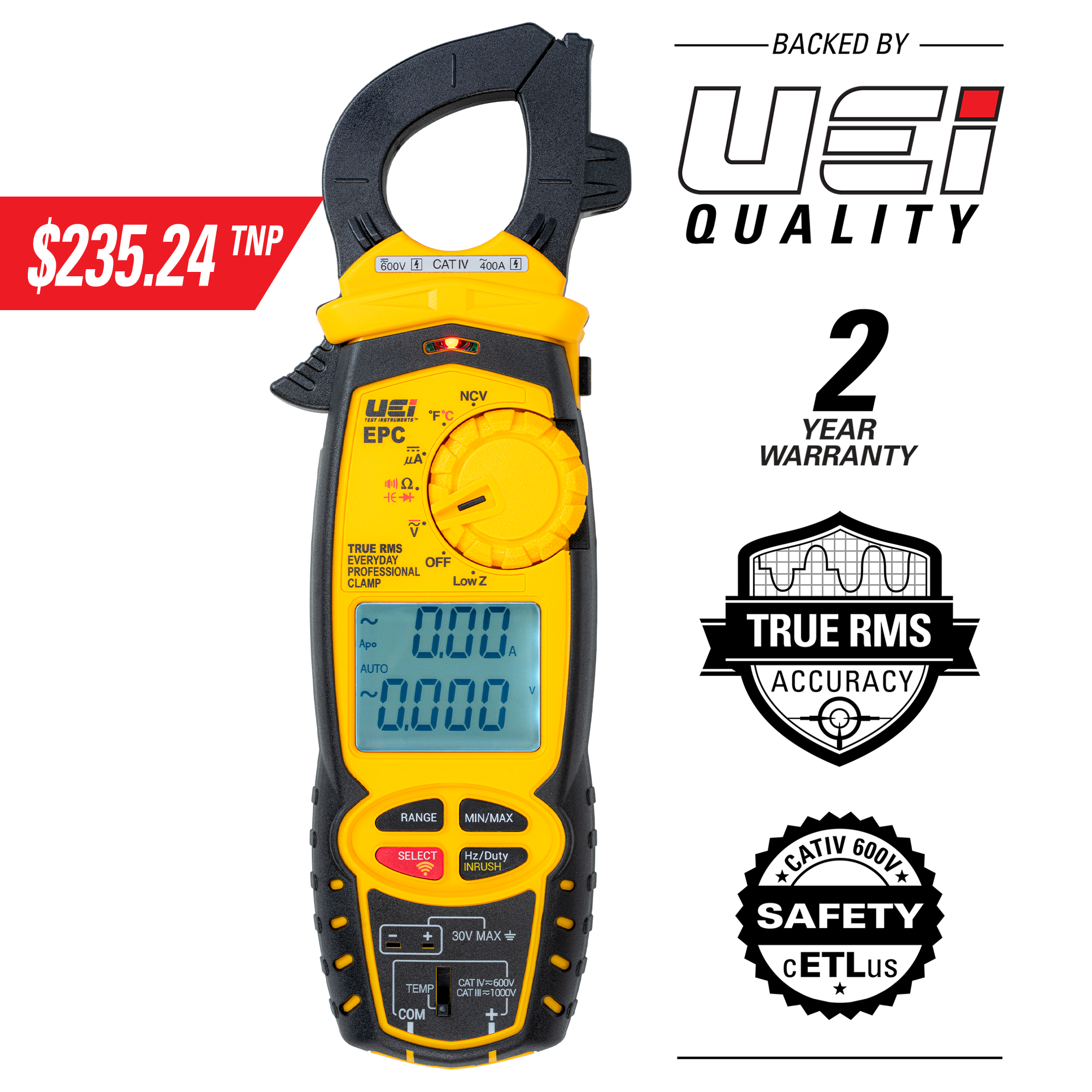 UEi EPC TrueRMS Wireless Everyday Professional Clamp Meter - Edmondson Supply