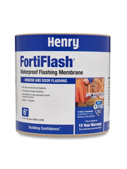 Carlisle Henry 359928 FortiFlash® Butyl Waterproof Flashing Membrane, 4" x 75', 20 mil - Edmondson Supply