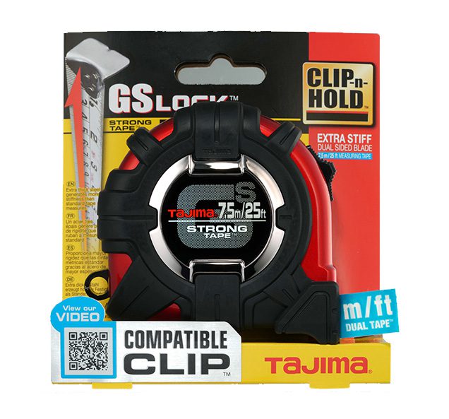 Tajima GS-C25/7.5MBW GS-LOCK™ COMPATIBLE CLIP Tape Measure - 25 ft - Edmondson Supply
