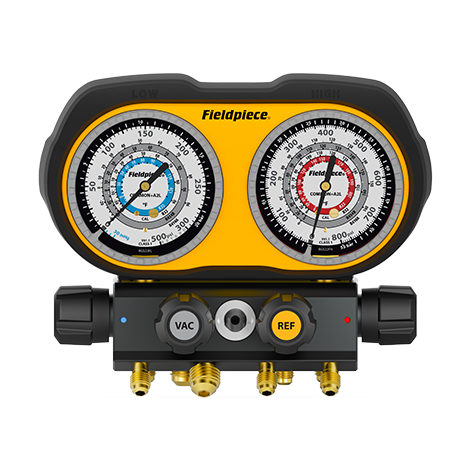 Fieldpiece GS422F Analog Gauge Set 4 Port Manifold, A2L - Edmondson Supply