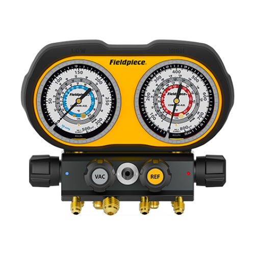 Fieldpiece GS422F Analog Gauge Set, 4 Port Manifold, A2L, Fahrenheit - Edmondson Supply