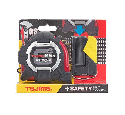 Tajima GSSF-25BW GS Lock™ SAFETY BELT HOLDER™ Tape Measure, 25-foot - Edmondson Supply