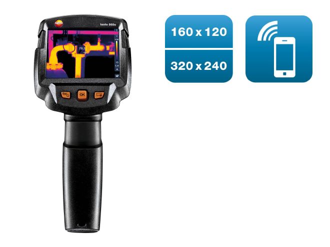 Testo 0560 8684 868s - Thermal imager (160 x 120 pixels, App) w/Wireless Connectivity - Edmondson Supply
