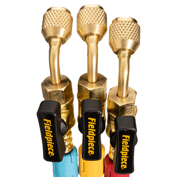 Fieldpiece HR3B – 1/4″ Ball Valves Hose Set – 3 Pack - Edmondson Supply