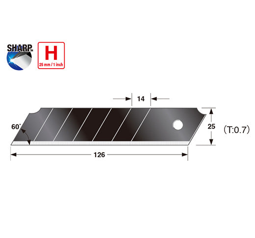Tajima LCB-65RB Razar Black Blade™ H Utility Knife Blades, 10-Pack - Edmondson Supply