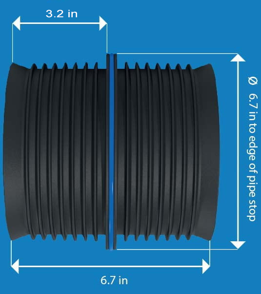Fernco IC66P Icon Internal Pushfit Coupling, 6" Straight Connection - Edmondson Supply