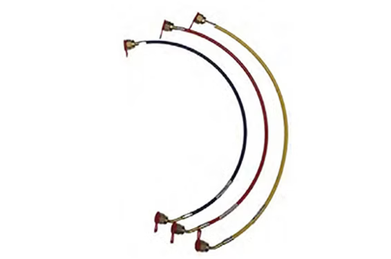 ESP SH18KIT Natural Refrigerant Charging Hoses, 18", Straight x 35 Degrees, R/B/Y - Edmondson Supply