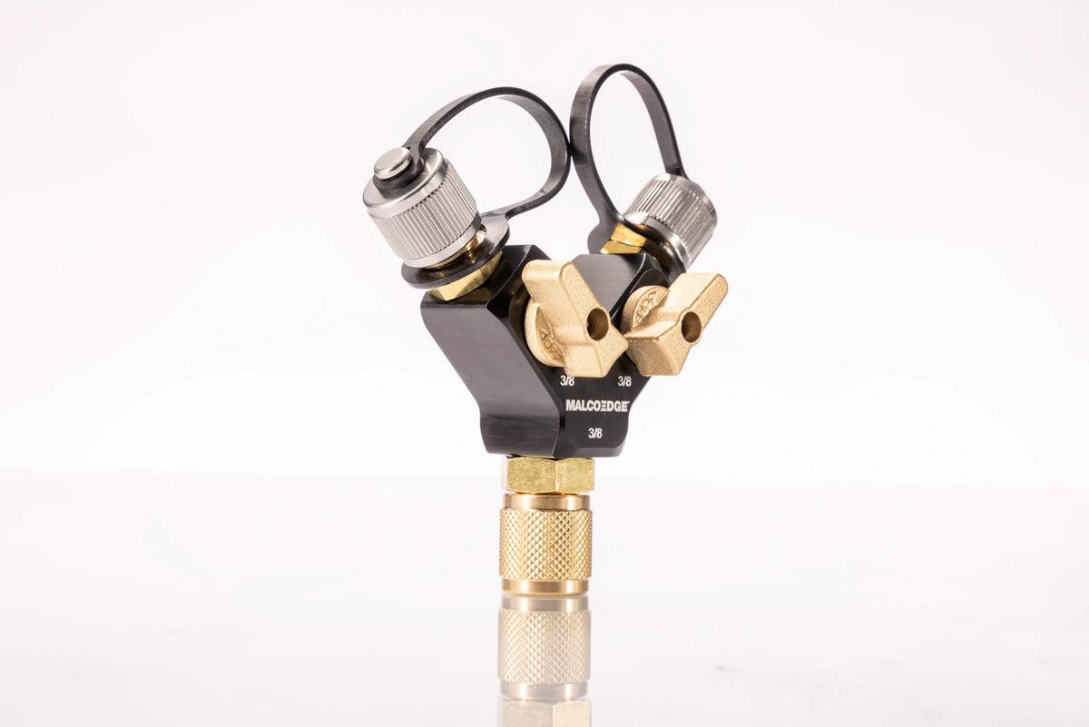 Malco Tools HFYV38 MalcoEdge™ Dual-Valve Hi-Flow Y Branch 3/8″ x 3/8″ x 3/8″ - Edmondson Supply