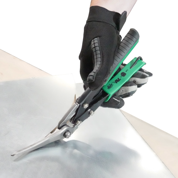 Malco Tools AV73 Malco Long Cut AVs® Metal Cutting Snip, Right Offset, 2-1/4″ Cut Length – Green Grip - Edmondson Supply