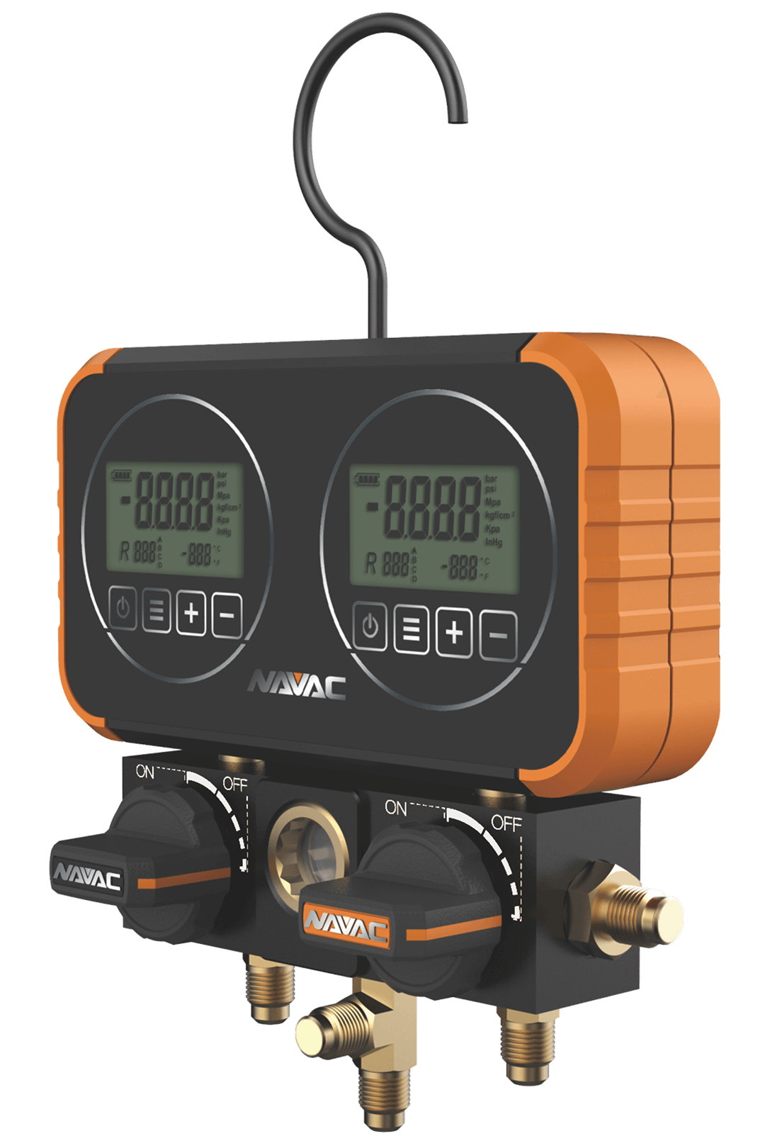 NAVAC N2D4H Manifold Gauge with Digital Display - Edmondson Supply