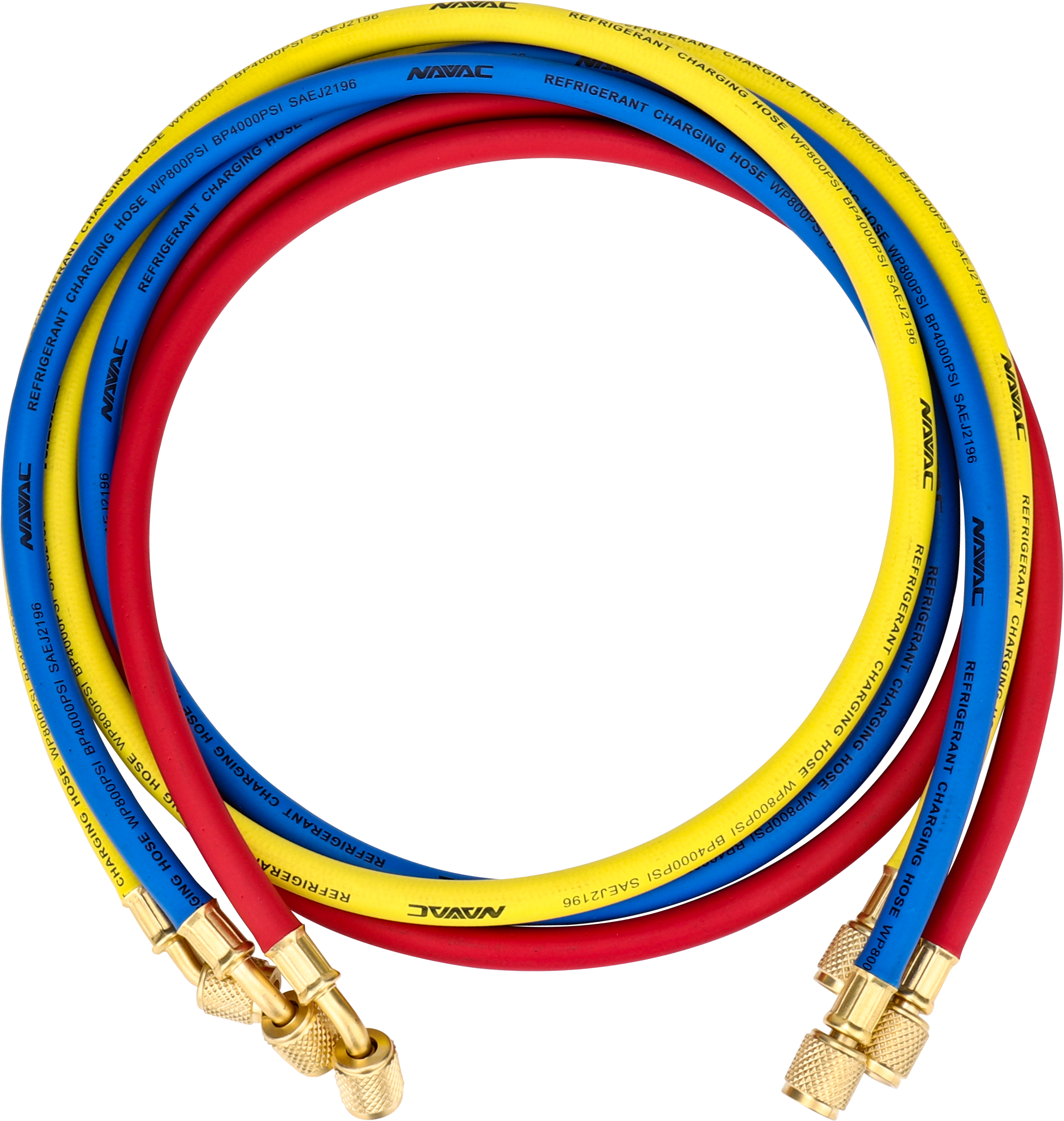 NAVAC NH5S 1/4" Refrigerant Charging Hose Set, 5' - Edmondson Supply