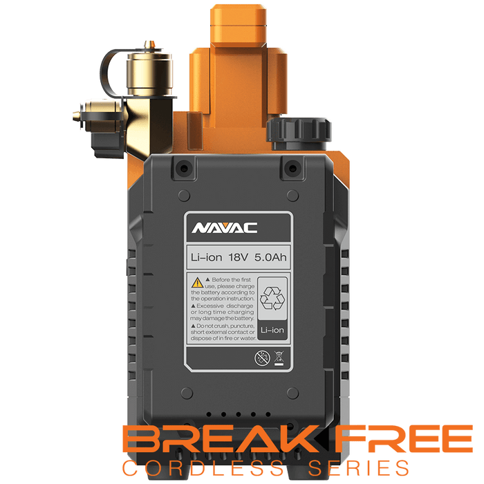 NAVAC NP2DLM 2 CFM BreakFree Series Cordless Vacuum Pump with Battery, A2L Compatible - Edmondson Supply