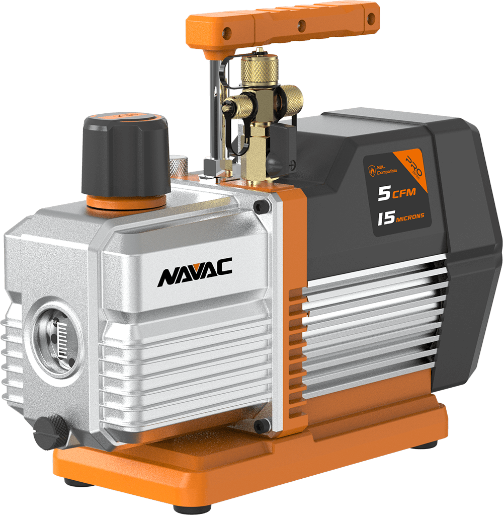 NAVAC NP5DP2 Vacuum Pump, 5 CFM, 2-Stage, 15 Microns, A2L, Pro Series - Edmondson Supply
