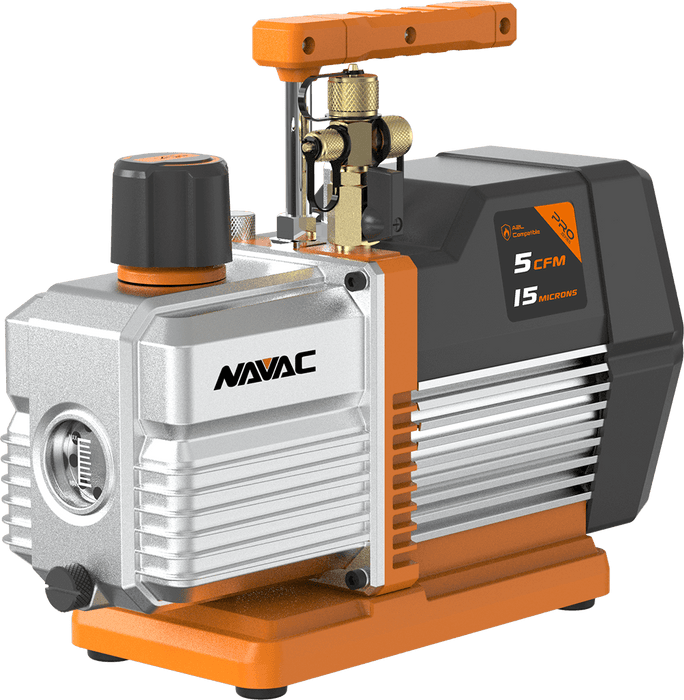 NAVAC NP5DP2 Vacuum Pump, 5 CFM, 2-Stage, 15 Microns, A2L, Pro Series - Edmondson Supply