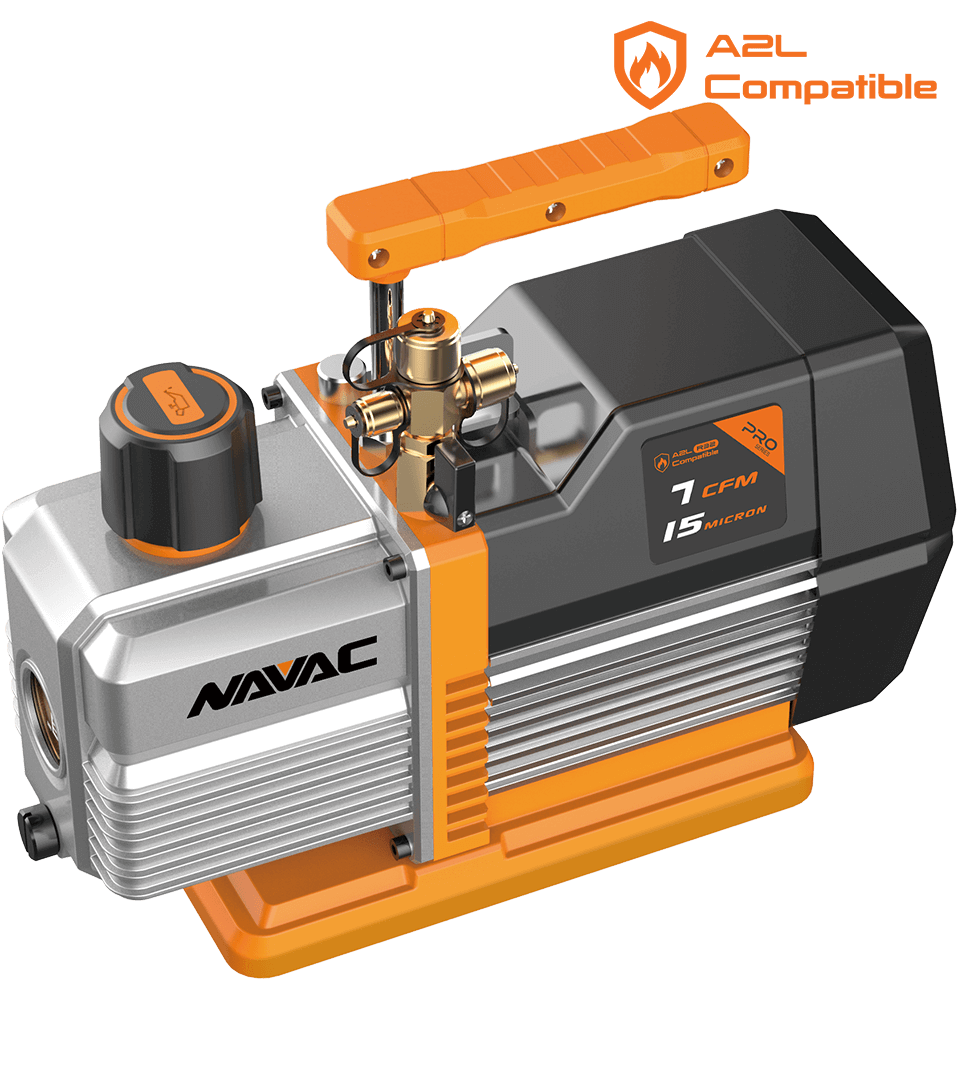 NAVAC NP7DP2 Vacuum Pump, 7 CFM, 2-Stage, 15 Microns, A2L, Pro Series - Edmondson Supply