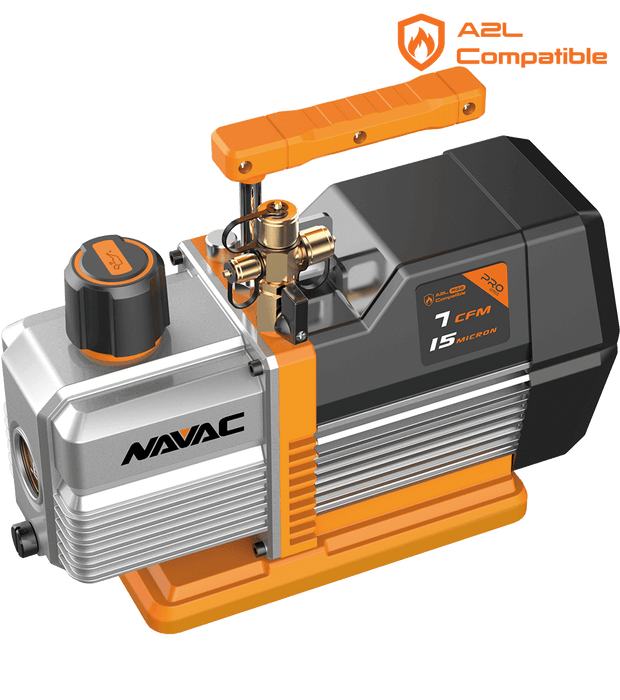 NAVAC NP7DP2 Vacuum Pump, 7 CFM, 2-Stage, 15 Microns, A2L, Pro Series - Edmondson Supply
