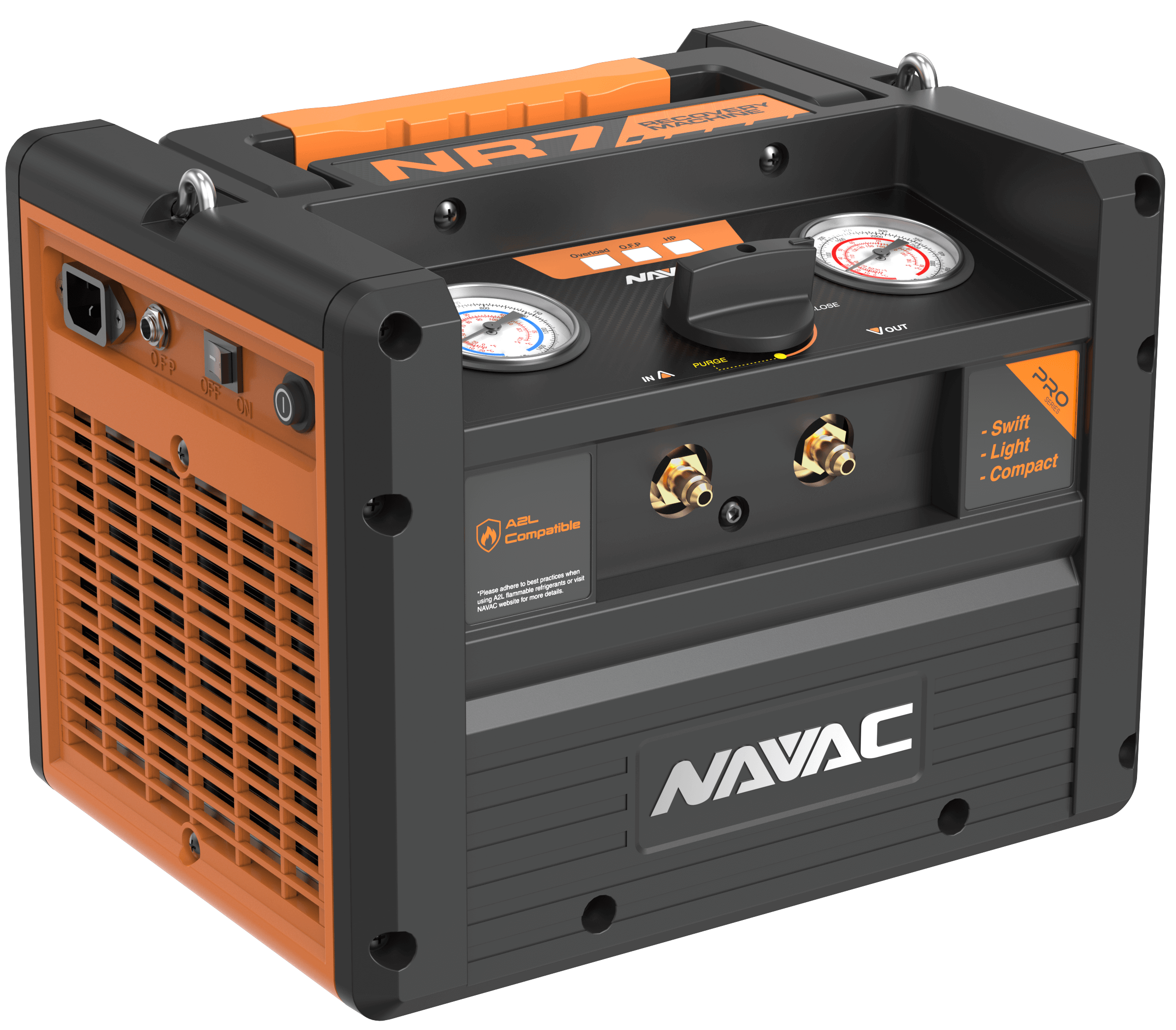 NAVAC NR7 Dual-Cylinder Brushless DC Refrigerant Recovery Unit, Pro Series - Edmondson Supply