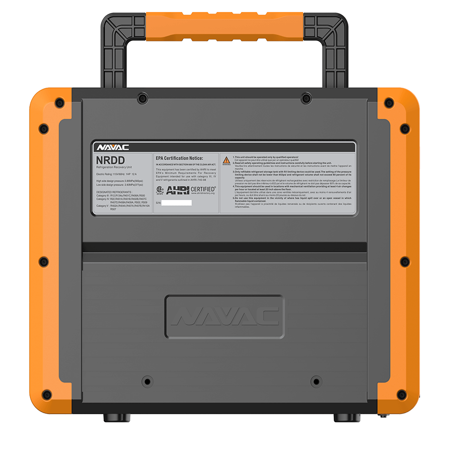 NAVAC NRDD Dual-Cylinder Brushless DC Refrigerant Recovery Unit, A2L Compatible, Master Series - Edmondson Supply