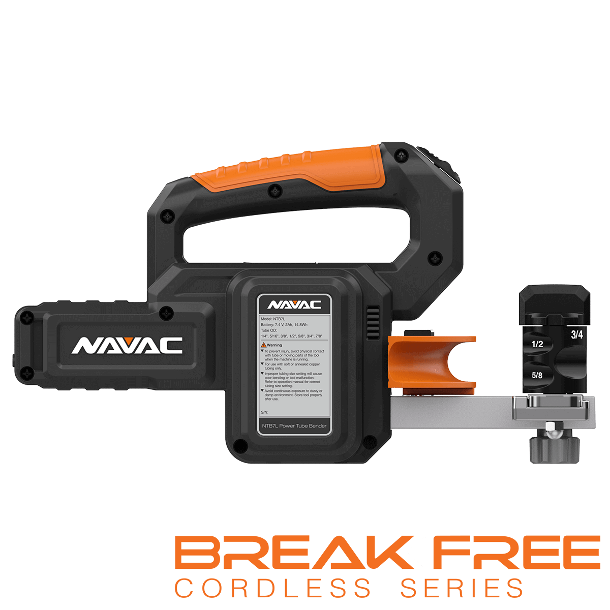 NAVAC NTB7L BreakFree® Power Tube Bender Kit, 1/4" to 7/8" O.D. - Edmondson Supply