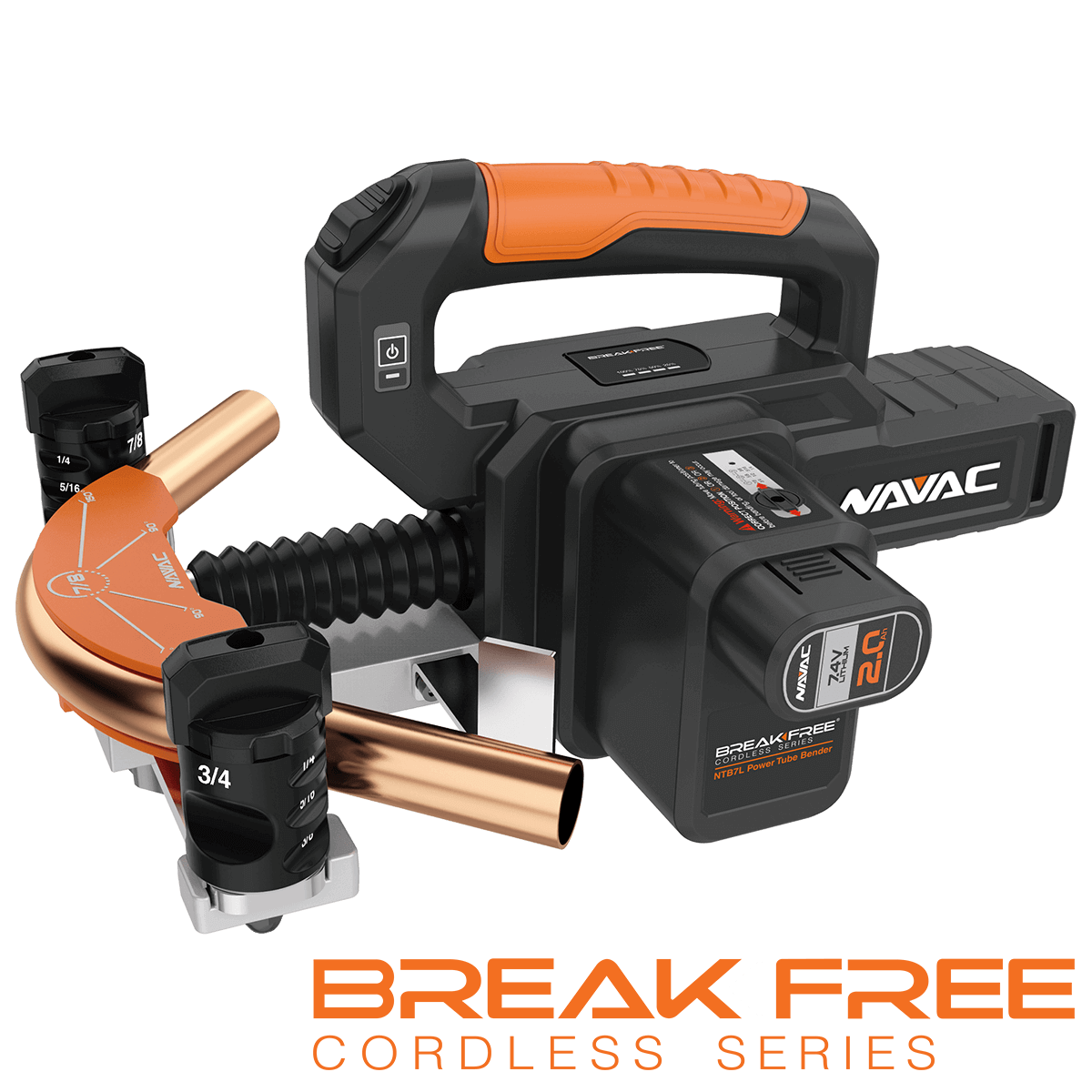 NAVAC NTB7L BreakFree® Power Tube Bender Kit, 1/4" to 7/8" O.D. - Edmondson Supply