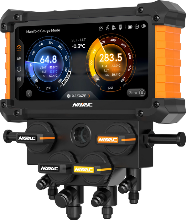 NAVAC NX4G NEXUS™ 2 Digital Manifold Gauge, 4-Valve, Bluetooth, A2L, MyNAVAC™ App - Edmondson Supply