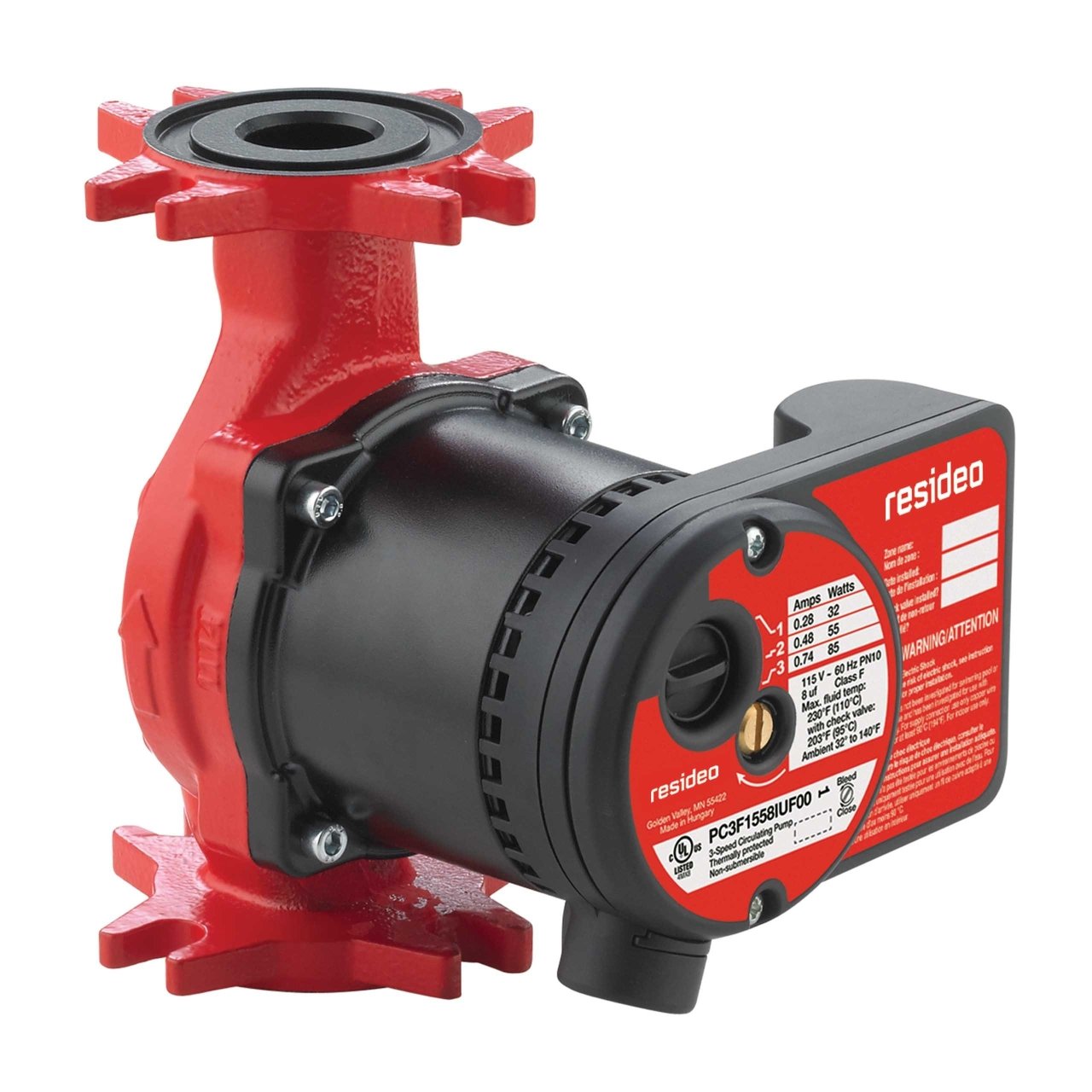 Resideo PC3F1558IUF00/U AquaPUMP 3-Speed Hydronic Circulating Pump, 15 gpm - Edmondson Supply