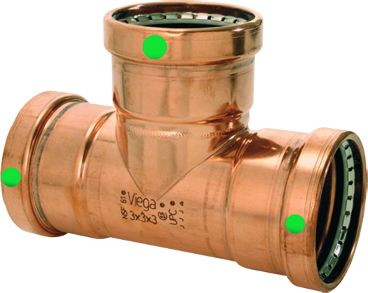 Viega 20693 3" x 3" x 3" ProPress XL-C Copper Tee - Edmondson Supply