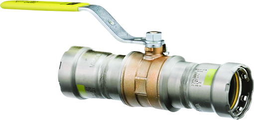 Viega 30600 1/2" x 1/2" MegaPressG Bronze/Carbon Steel Gas Ball Valve - Edmondson Supply