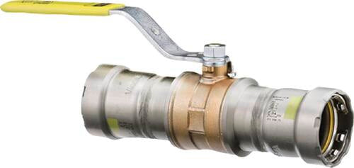 Viega 30615 1-1/4" x 1-1/4" MegaPressG Bronze/Carbon Steel Gas Ball Valve - Edmondson Supply