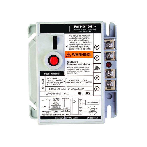 Resideo R8184G4009/U Protectorelay® Oil Burner Control with 45 Second Safety Timing - Edmondson Supply