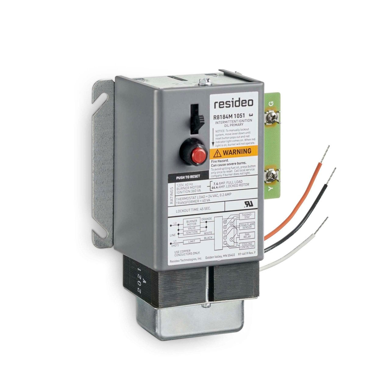 Resideo R8184M1051/U Protectorelay® Oil Burner Control with 45 Second Safety Timing - Edmondson Supply