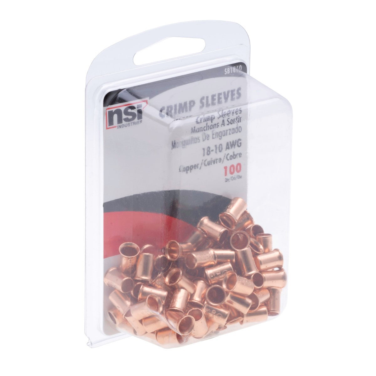 NSI SB1810 Easy-Twist 18-10 Awg Copper Crimp Sleeve, 100 Per Pack - Edmondson Supply