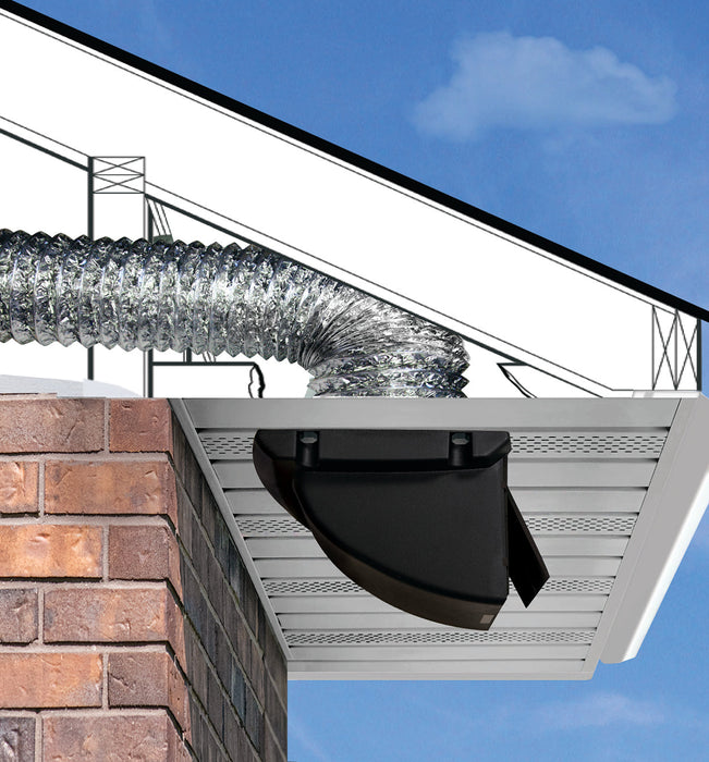 Dundas Jafine SDV4BLKXZW4 Soffit Dryer Vent Cap - 4" Black - Edmondson Supply