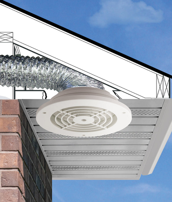 Dundas Jafine SEVPX Soffit Exhaust Vent - White - 4”, 5”, 6” - Edmondson Supply