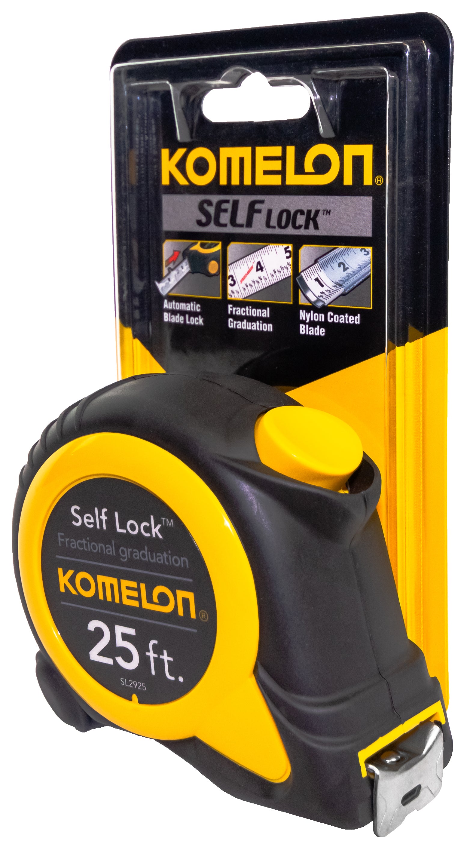 Komelon SL2925 Self Lock Speed Mark Tape Measure 25 ft. x 1 in. - Edmondson Supply