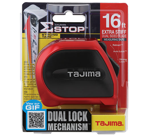 Tajima SS-16BW SIGMA STOP™ Tape Measure, 16-foot