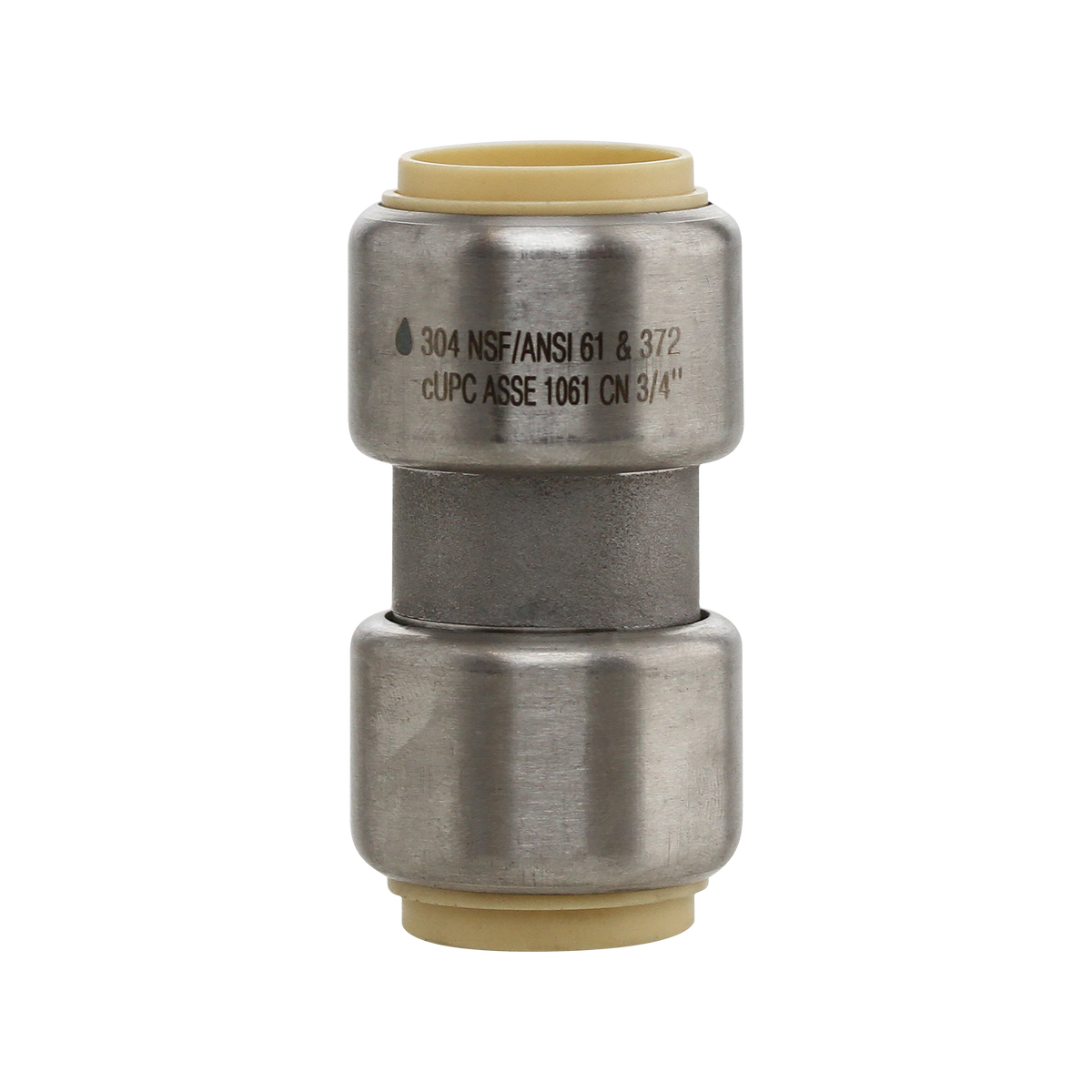 Boshart SSPF-C07 3/4" 304 Stainless Steel Push-Fit Coupling, CTS - Edmondson Supply