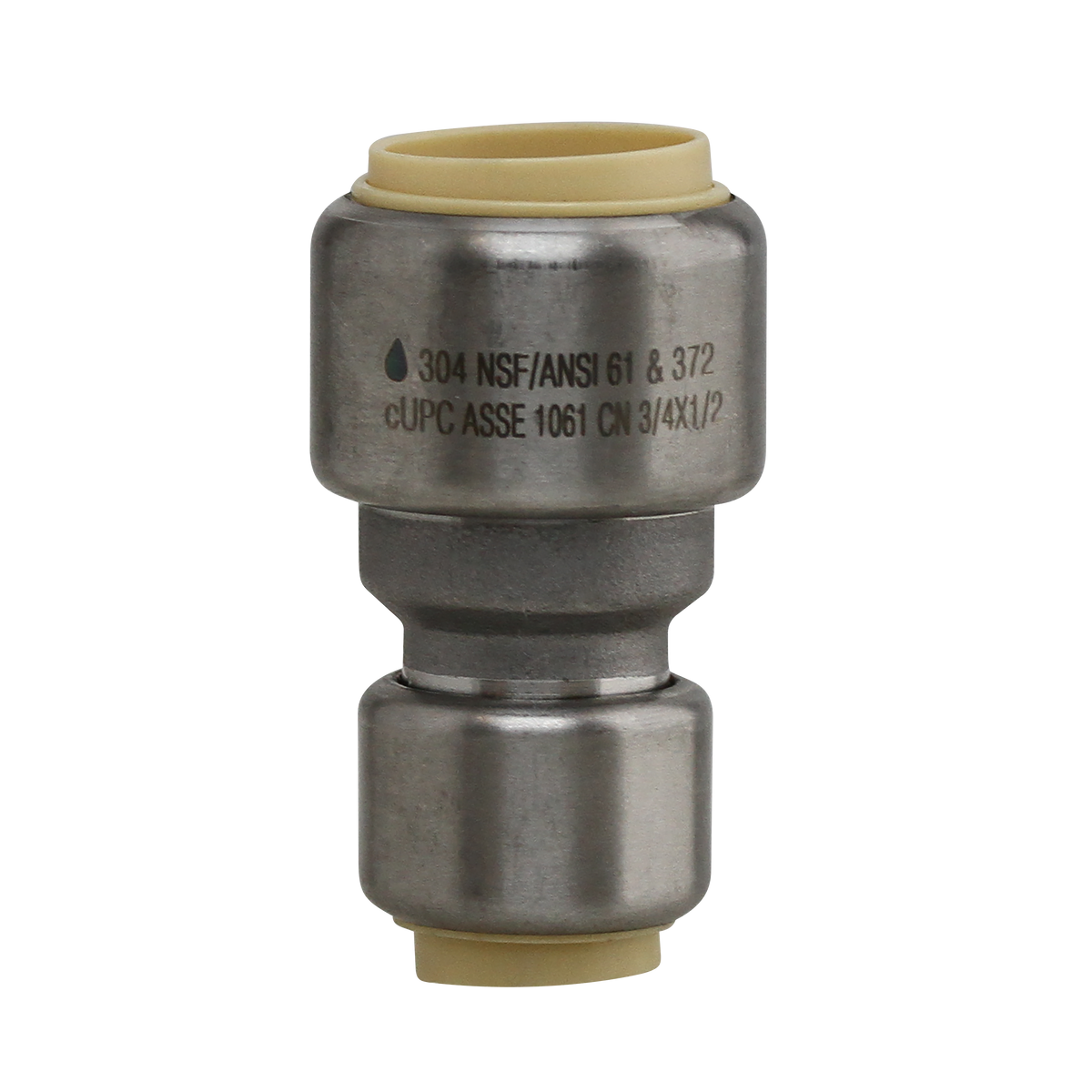 Boshart SSPF-C0705 3/4" x 1/2" 304 Stainless Steel Push-Fit Reducing Coupling, CTS - Edmondson Supply