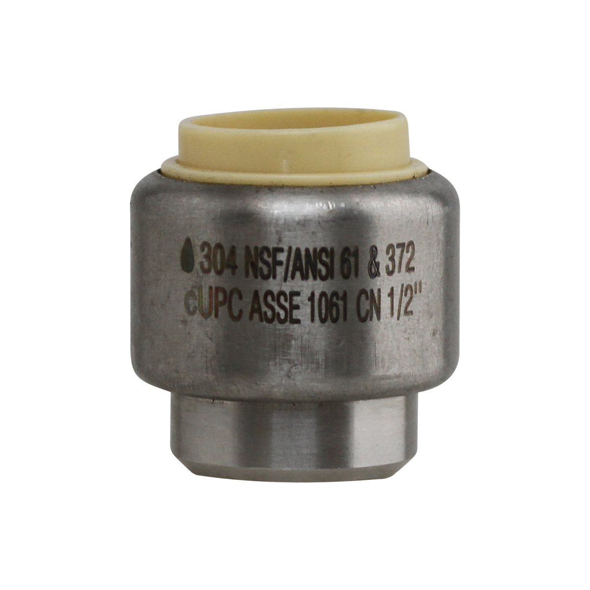 Boshart SSPF-CA05 1/2" 304 Stainless Steel Push-Fit Cap, CTS - Edmondson Supply