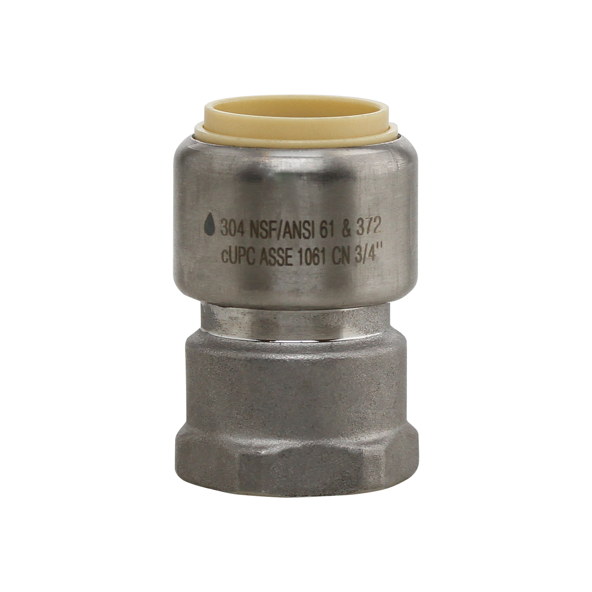 Boshart SSPF-FA07 3/4" 304 Stainless Steel Push-Fit Female Adapter, CTS - Edmondson Supply