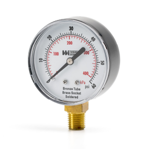 Weiss Instruments TL25-030-4L 2.5" Trade Line Pressure Gauge, 0-30 psi, 1/4" NPT - Edmondson Supply