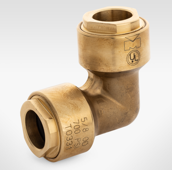 Mueller Streamline® O.D. Refrigerant Brass Push Fitting 90° Elbow - Edmondson Supply