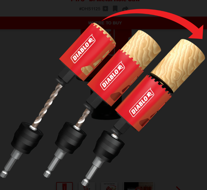 Diablo Tools DHS1125 1-1/8" Bi-Metal Hole Saw - Edmondson Supply