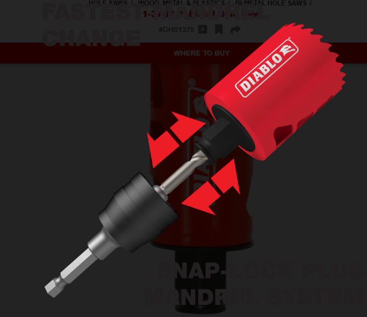 Diablo Tools DHS1375 1-3/8" Bi-Metal Hole Saw - Edmondson Supply