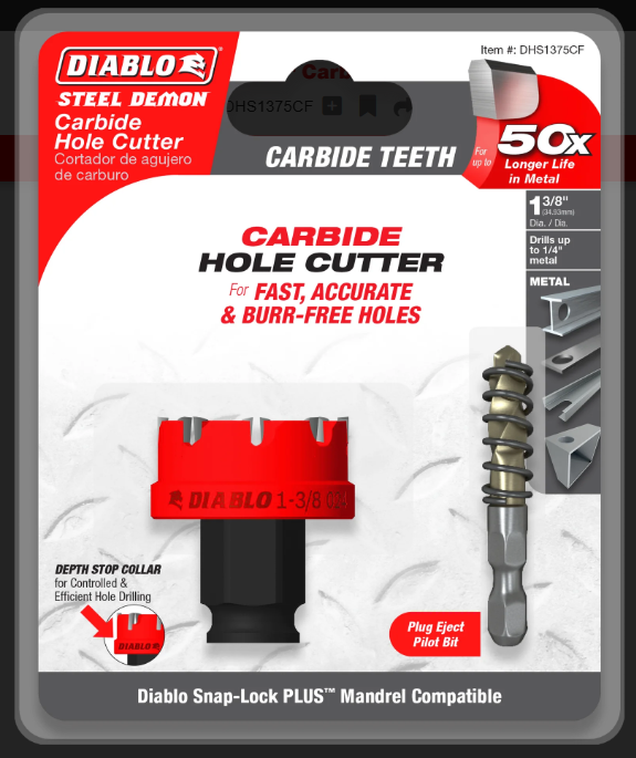 Diablo Tools DHS1375CF 1-3/8" Steel Demon™ Carbide Teeth Hole Cutter - Edmondson Supply
