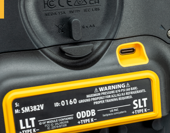 Fieldpiece SM382V SMAN Wireless Refrigerant Manifold (3-Port) - Edmondson Supply