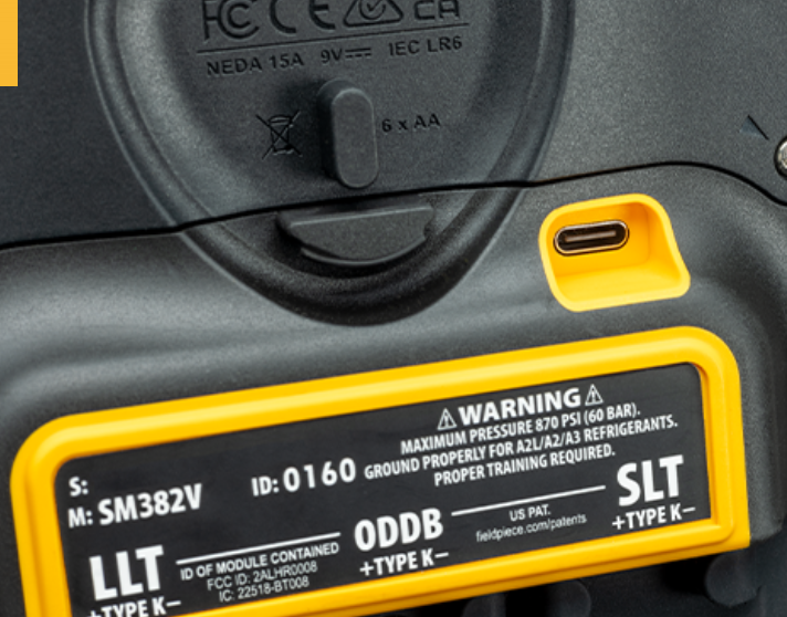 Fieldpiece SM382V SMAN Wireless Refrigerant Manifold (3-Port) - Edmondson Supply